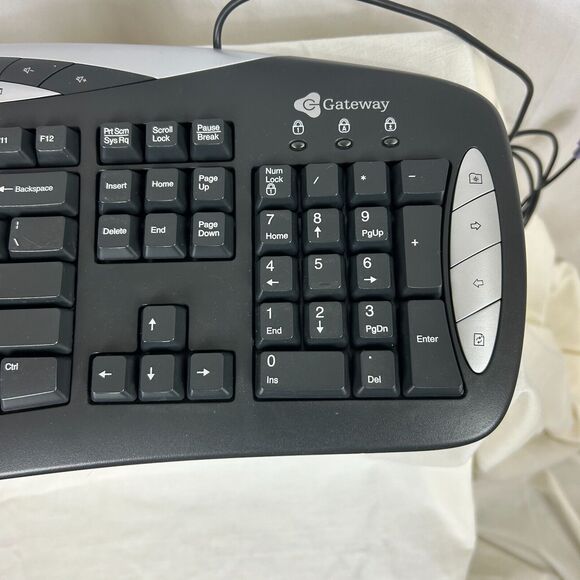 GATEWAY KB-0401 Black/Silver Wired PS/2 Multimedia Keyboard - Cleaned and Tested - Picture 3 of 7